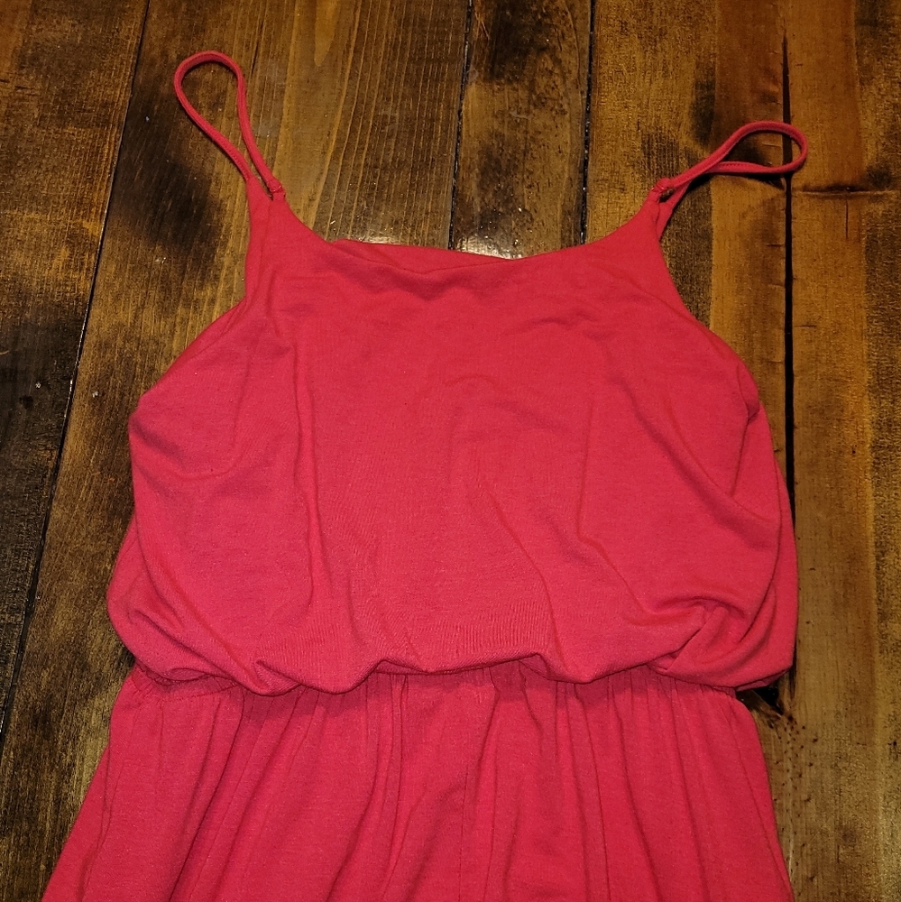 Zenana Premium red spaghetti strap tanktop maxi dress - 1X - Picture 4 of 12
